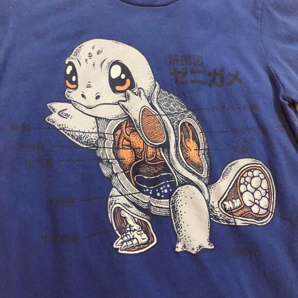 Next Level Apparel Pokemon Squirtle Anatomy Blue Pokenatomy Graphic Shirt - Picture 4 of 9